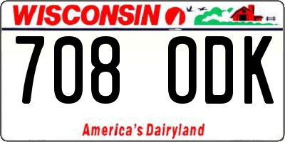 WI license plate 708ODK