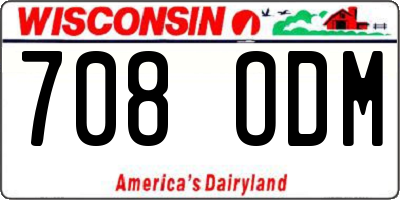 WI license plate 708ODM
