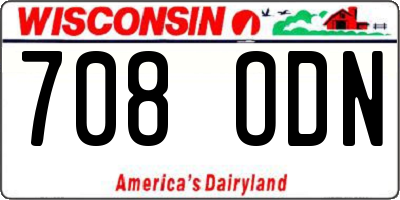WI license plate 708ODN