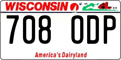 WI license plate 708ODP