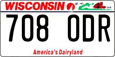 WI license plate 708ODR
