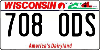 WI license plate 708ODS