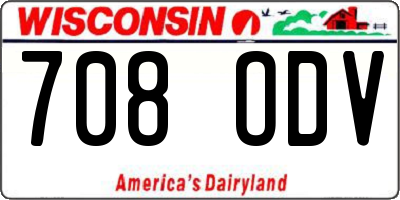 WI license plate 708ODV