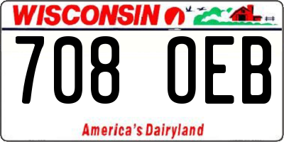 WI license plate 708OEB