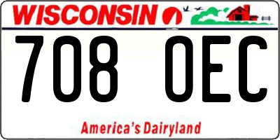 WI license plate 708OEC