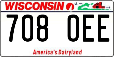 WI license plate 708OEE