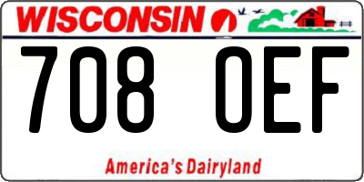 WI license plate 708OEF