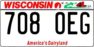WI license plate 708OEG
