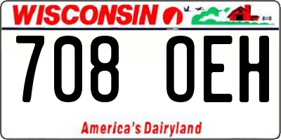 WI license plate 708OEH