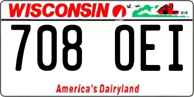 WI license plate 708OEI