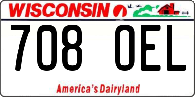 WI license plate 708OEL