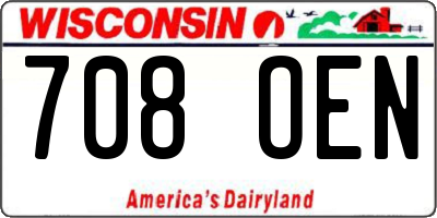 WI license plate 708OEN