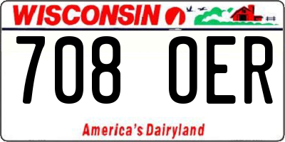 WI license plate 708OER