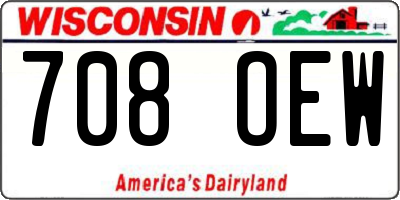 WI license plate 708OEW