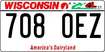 WI license plate 708OEZ