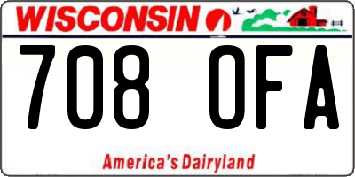 WI license plate 708OFA