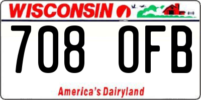 WI license plate 708OFB