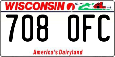 WI license plate 708OFC