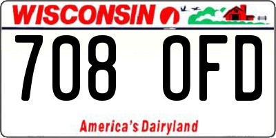 WI license plate 708OFD