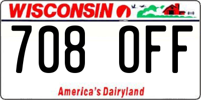 WI license plate 708OFF