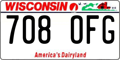 WI license plate 708OFG
