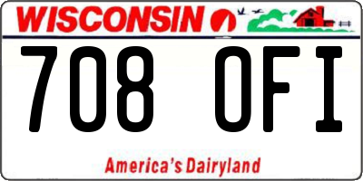 WI license plate 708OFI