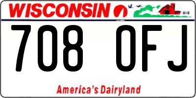 WI license plate 708OFJ