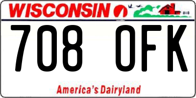 WI license plate 708OFK