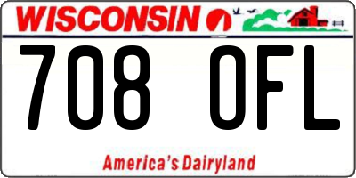 WI license plate 708OFL