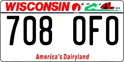 WI license plate 708OFO