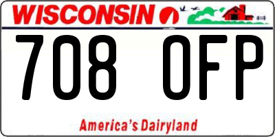 WI license plate 708OFP