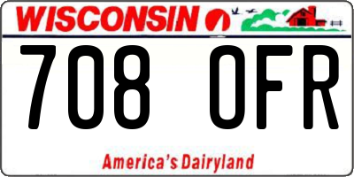 WI license plate 708OFR