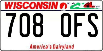 WI license plate 708OFS