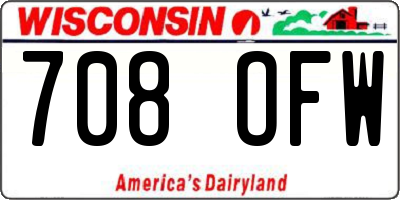 WI license plate 708OFW