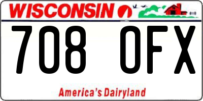 WI license plate 708OFX