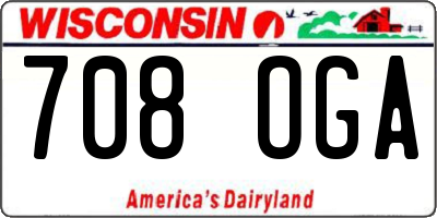 WI license plate 708OGA