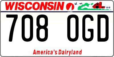 WI license plate 708OGD
