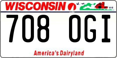 WI license plate 708OGI