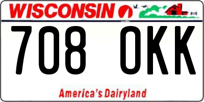 WI license plate 708OKK