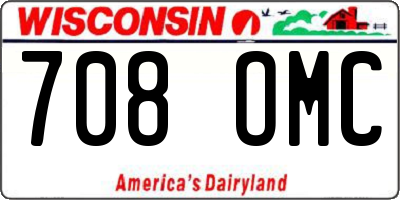 WI license plate 708OMC