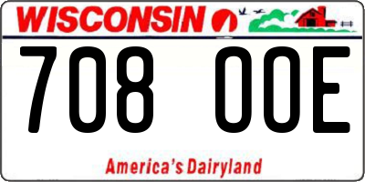 WI license plate 708OOE
