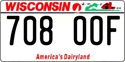 WI license plate 708OOF