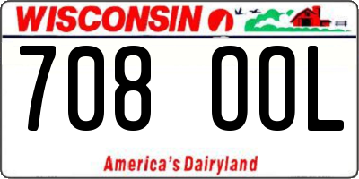 WI license plate 708OOL