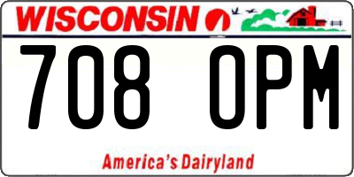 WI license plate 708OPM