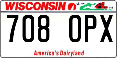 WI license plate 708OPX