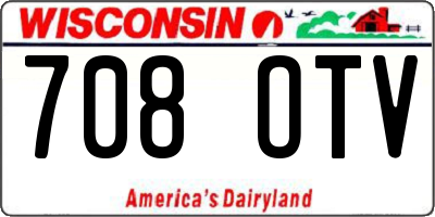 WI license plate 708OTV
