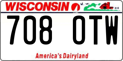 WI license plate 708OTW