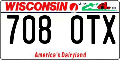WI license plate 708OTX