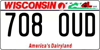 WI license plate 708OUD
