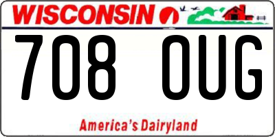 WI license plate 708OUG